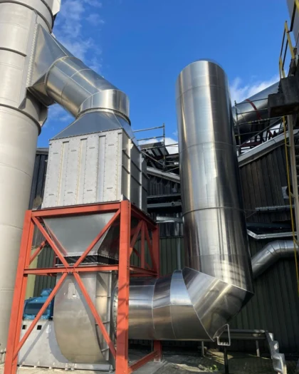 Industriële ventilator geïntegreerd in warmteterugwinningssysteem